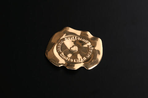 Seal, Merry Christmas - Gold 40 mm etikett/emblem