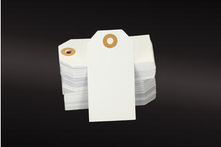 Tag/Merkelapp kraft m/hull White 35x70 mm, 250 gr à 100 stk