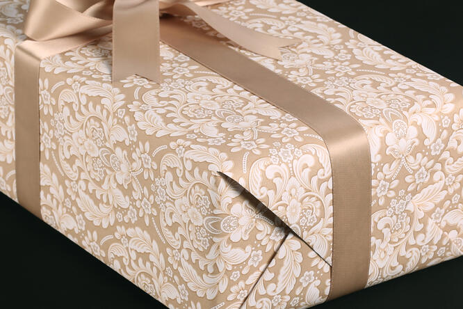 Gavepapir, Blossom Lace Nougat (5) 55 cm x 100 m