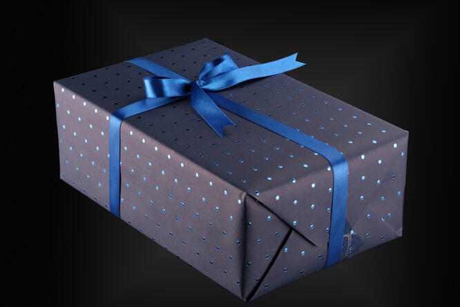 Gavepapir, Blue with Blue Dots (8) 55 cm x 120 m