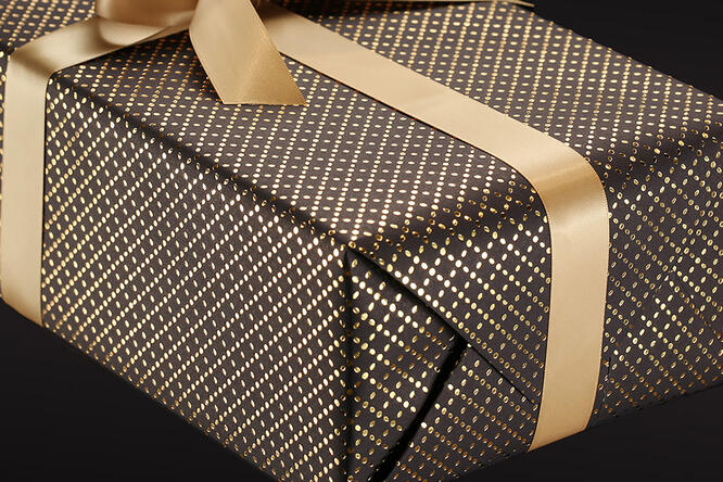 Gavepapir, Classy Gold Blue (8) 55 cm x 100 m