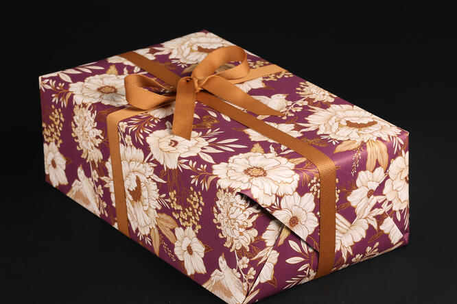 Gavepapir, Purple Winterbloom (5) 55 cm x 100 m