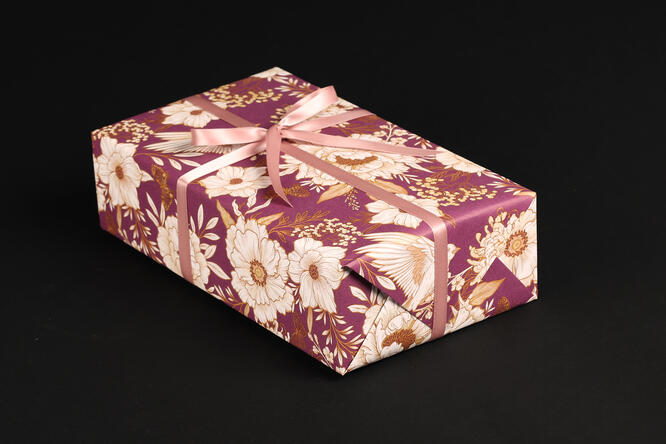 Gavepapir, Purple Winterbloom (5) 55 cm x 100 m
