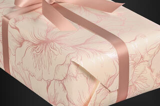 Gavepapir, Shimmer Flowers (5) 55 cm x 120 m
