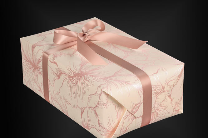 Gavepapir, Shimmer Flowers (5) 55 cm x 120 m