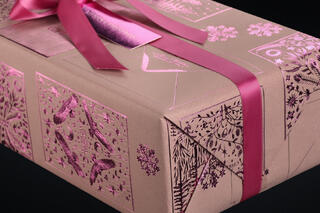Julepapir, Purple Xmas Greetings (8) 55 cm x 100 m