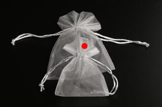 Organza pose m/snortrekk, Silver 9x12 cm à 100 stk.