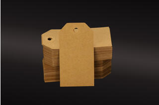 Tag/Merkelapp kraft m/hull Brown 35x70 mm, 250 gr à 100 stk
