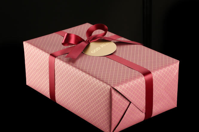 Gavepapir, Dark Red Gold Diamond 55 cm x 120 m