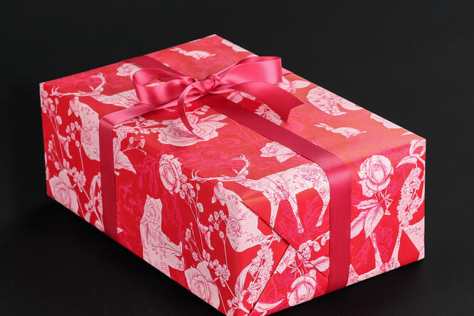 Gavepapir, Graceful Forrest Red 55 cm x 120 m