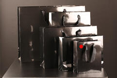 Papirpose m/bånd, Sort blank