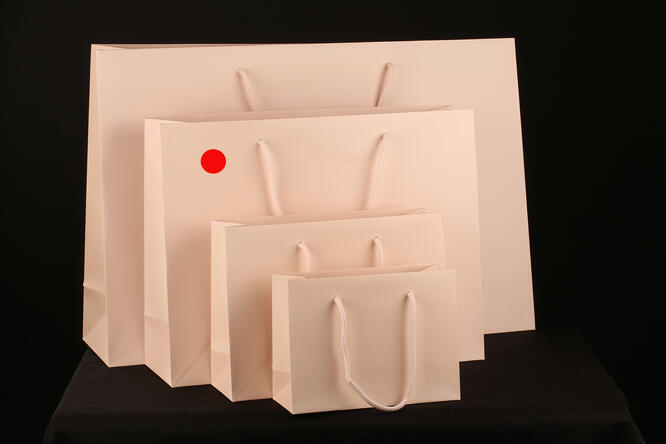 Papirpose m/snor, Nude preget matt 40x13x31+5 cm, à 100 stk
