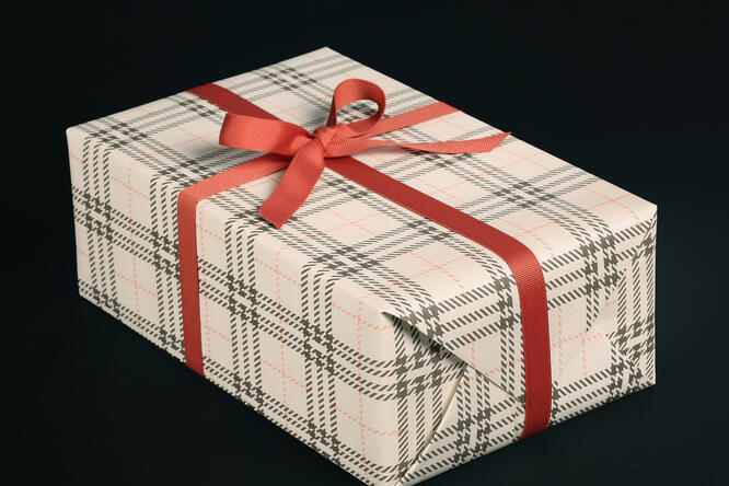 Gavepapir, Flannel Checked Creme (5) 55 cm x 100 m