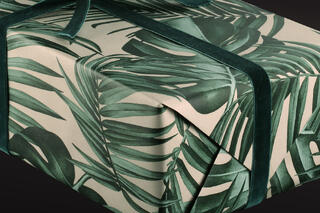 Gavepapir, Palm Leaves Green (5) 55 cm x 100 m