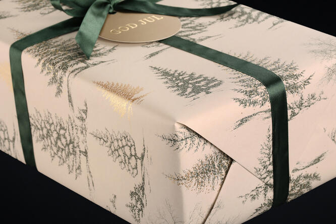 Julepapir, Christmas Atmosphere Green 55 cm x 100 m