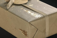 Julepapir, Green Forrest Star Night (8) 55 cm x 100 m