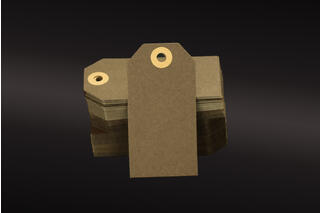 Tag/Merkelapp kraft m/hull Coffee 35x70 mm, 250 gr à 100 stk