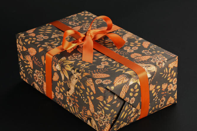 Gavepapir, Leopard & Leaves (7) 55 cm x 120 m