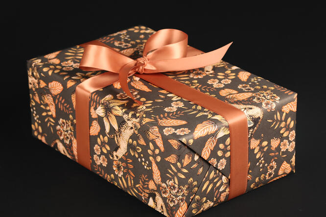 Gavepapir, Leopard & Leaves (7) 55 cm x 100 m