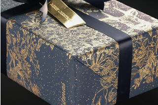 Julepapir, Blue Golden Deer (8) 55 cm x 100 m