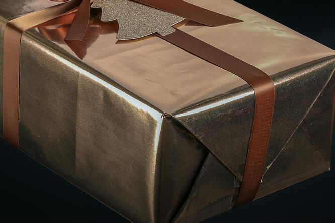 Julepapir, Glossy folie Champagne 55 cm x 100 m