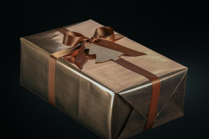 Julepapir, Glossy folie Champagne 55 cm x 100 m