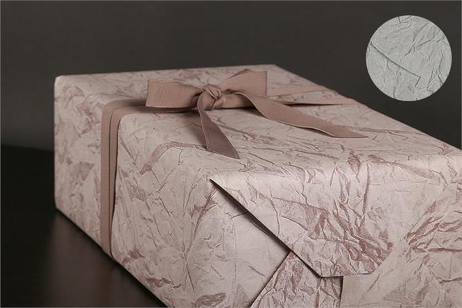 Gavepapir, Wrinkled Sheet Pink/Grey 55 cm x 120 m#