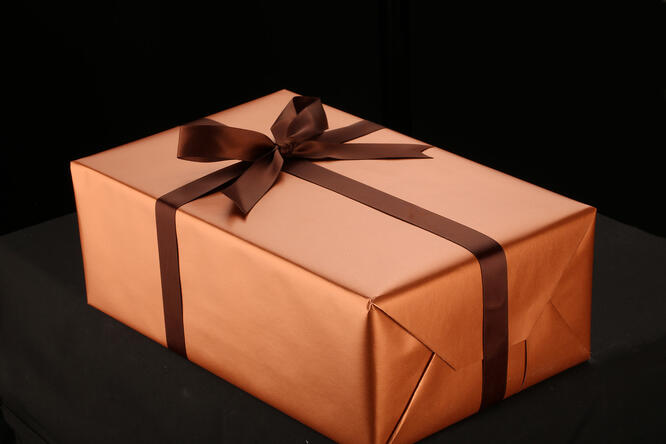 Gavepapir, Vollton Copper/Brass (5) matt metallic 37 cm x 100 m