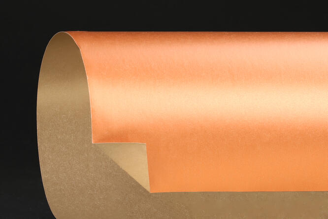 Gavepapir, Vollton Copper/Brass (5) matt metallic 37 cm x 100 m