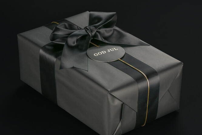 Gavepapir, Vollton Gloss Gold/ Black (5) 37 cm x 100 m