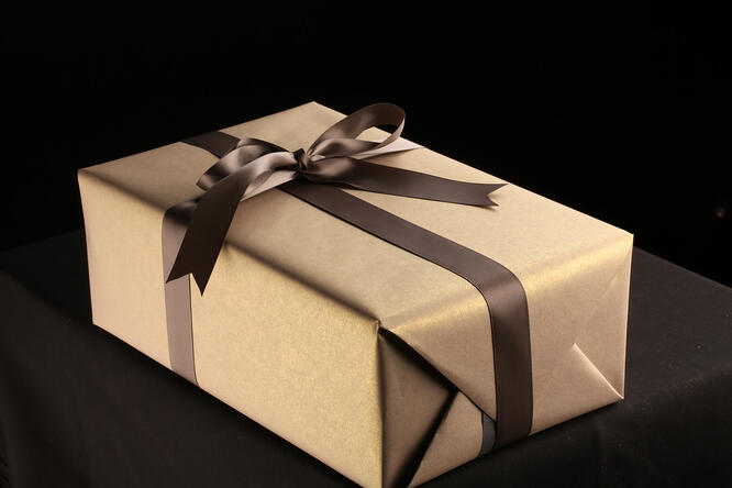 Gavepapir, Vollton Champagne/Grafitt (5) 50 cm x 100 m