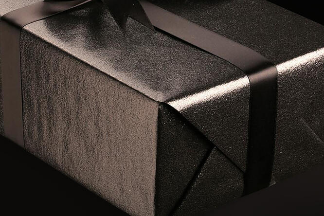 Gavepapir, Black Glitter (10) 55 cm x 120 m