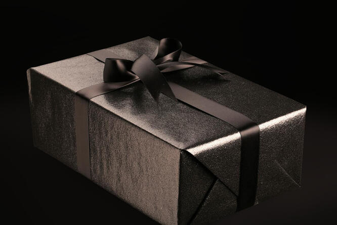 Gavepapir, Black Glitter (10) 55 cm x 120 m