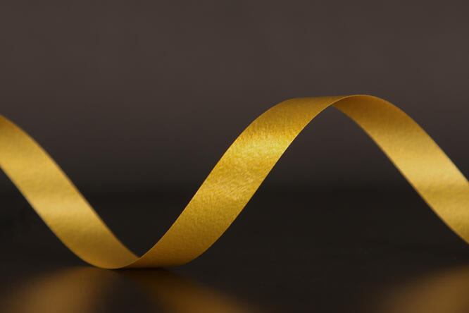 Bånd poly, Gold 10 mm x 250 m
