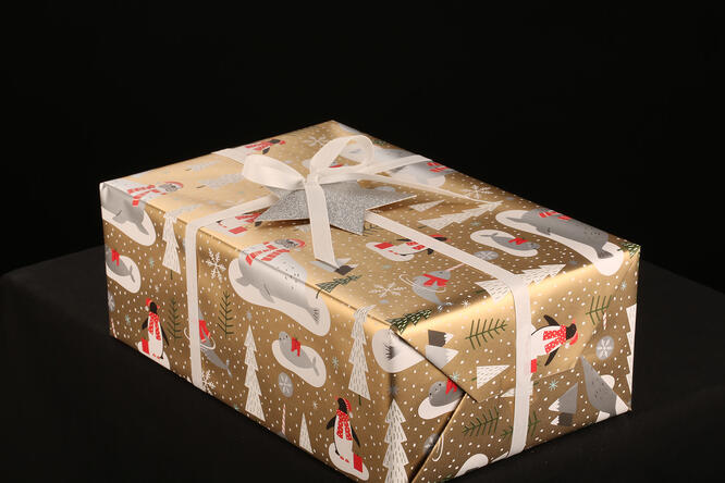 Julepapir, Walross & Pingvin (A) 50 cm x 100 m