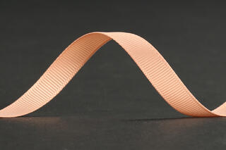 Bånd ribbet blank, Apricot Nectar 10 mm x 50 m