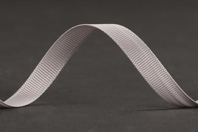 Bånd ribbet blank, Grey 10 mm x 50 m