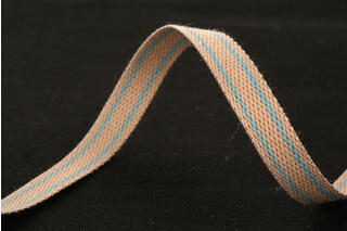 Bånd bomull stripet, Nature & Green # 7 mm x 100 m