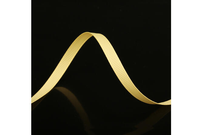 Bånd ribbet blank, Light Yellow 6 mm x 90 m