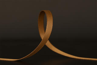 Bånd ribbet blank, Golden Brown 6 mm x 90 m