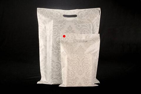 Plastpose, Brokade Grå ldpe 25x35 cm, 50 my