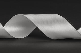 Bånd "silke", Silver  #B 25 mm x 50 m