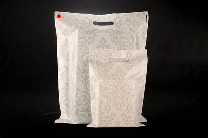 Plastpose, Brokade Grå ldpe 40x50 cm, 50 my, à 500 stk