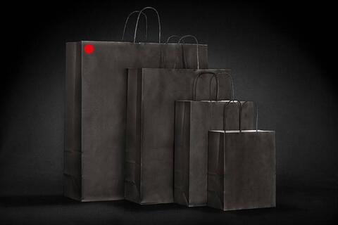 Papirpose m/tvistet hank, Sort 45x15x49 cm