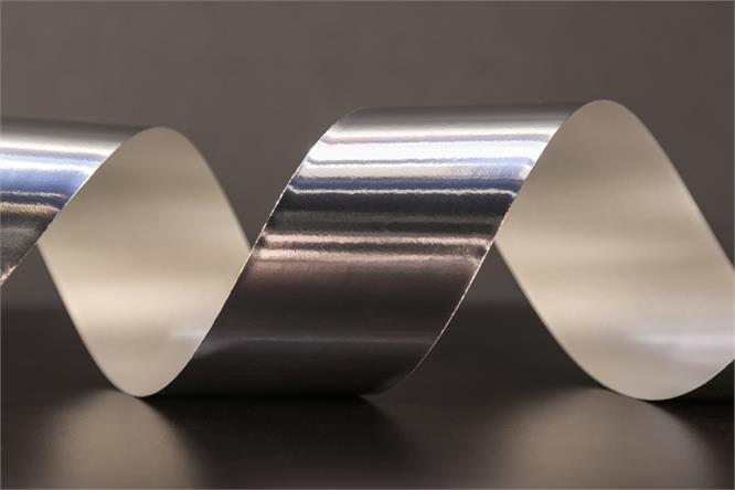 Bånd metallic, Silver 1 rull # 50 mm x 67,5 m