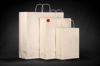 Papirpose m/tvistet hank, Creme 32x12x41 cm
